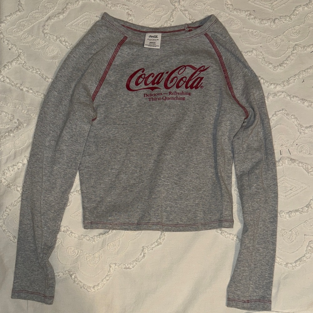 Coca Cola Heather Gray Long Sleeve Tee